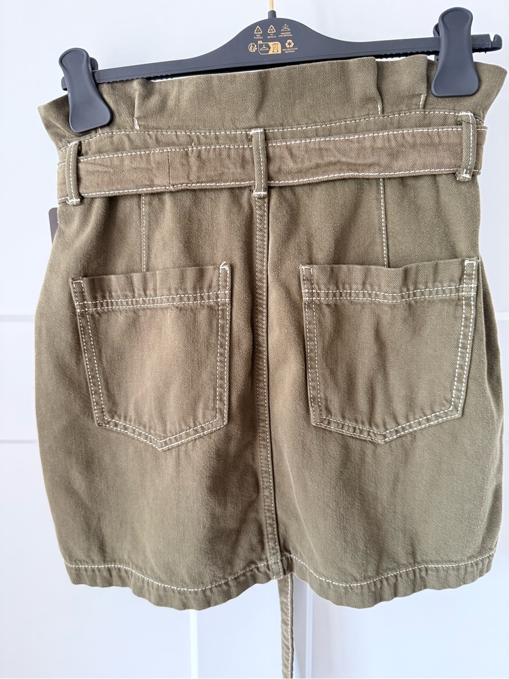 Free People Olive Green Splendor in the Grass Belted Skirt Size 6 - Picture 4 of 8